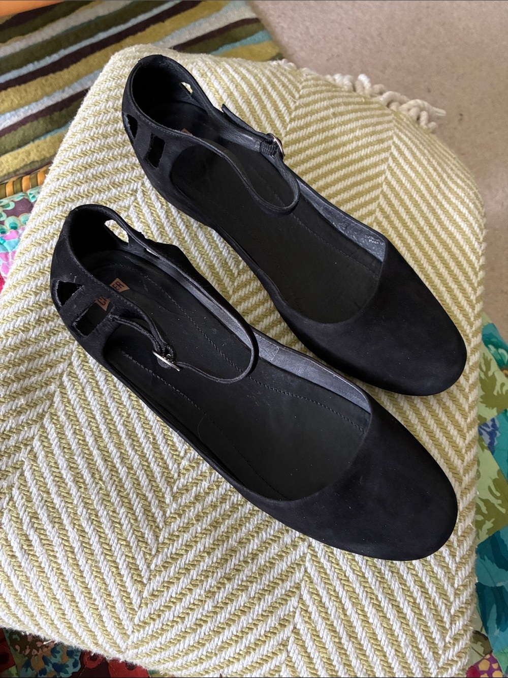 Camper suede black flat(40)